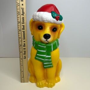 Holiday Golden Retriever Puppy Dog 11” Blow Mold